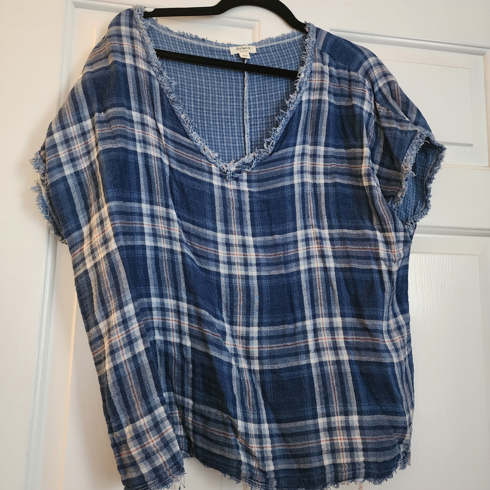 Dylan Blue Plaid Women's Top
